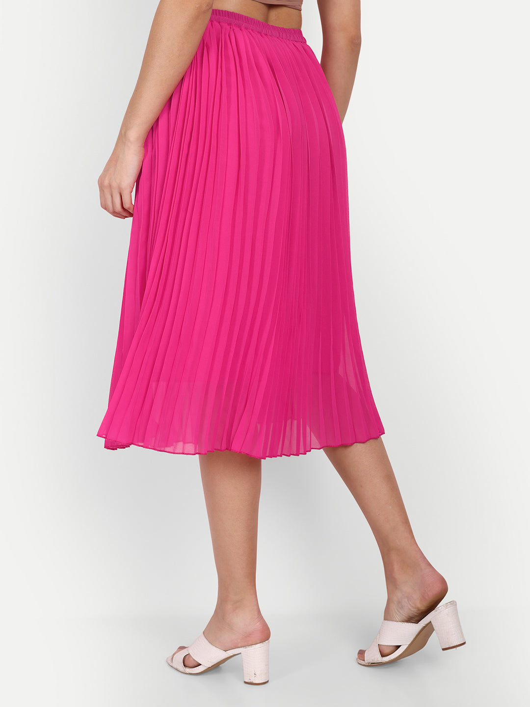 A-Line Pleated Georgette Skirt