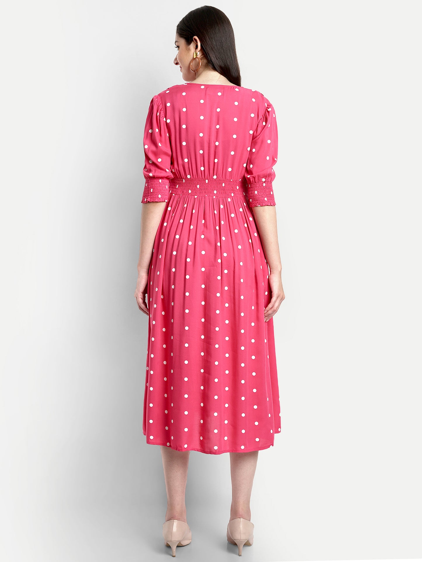 Polka Dots Printed Maternity Dress