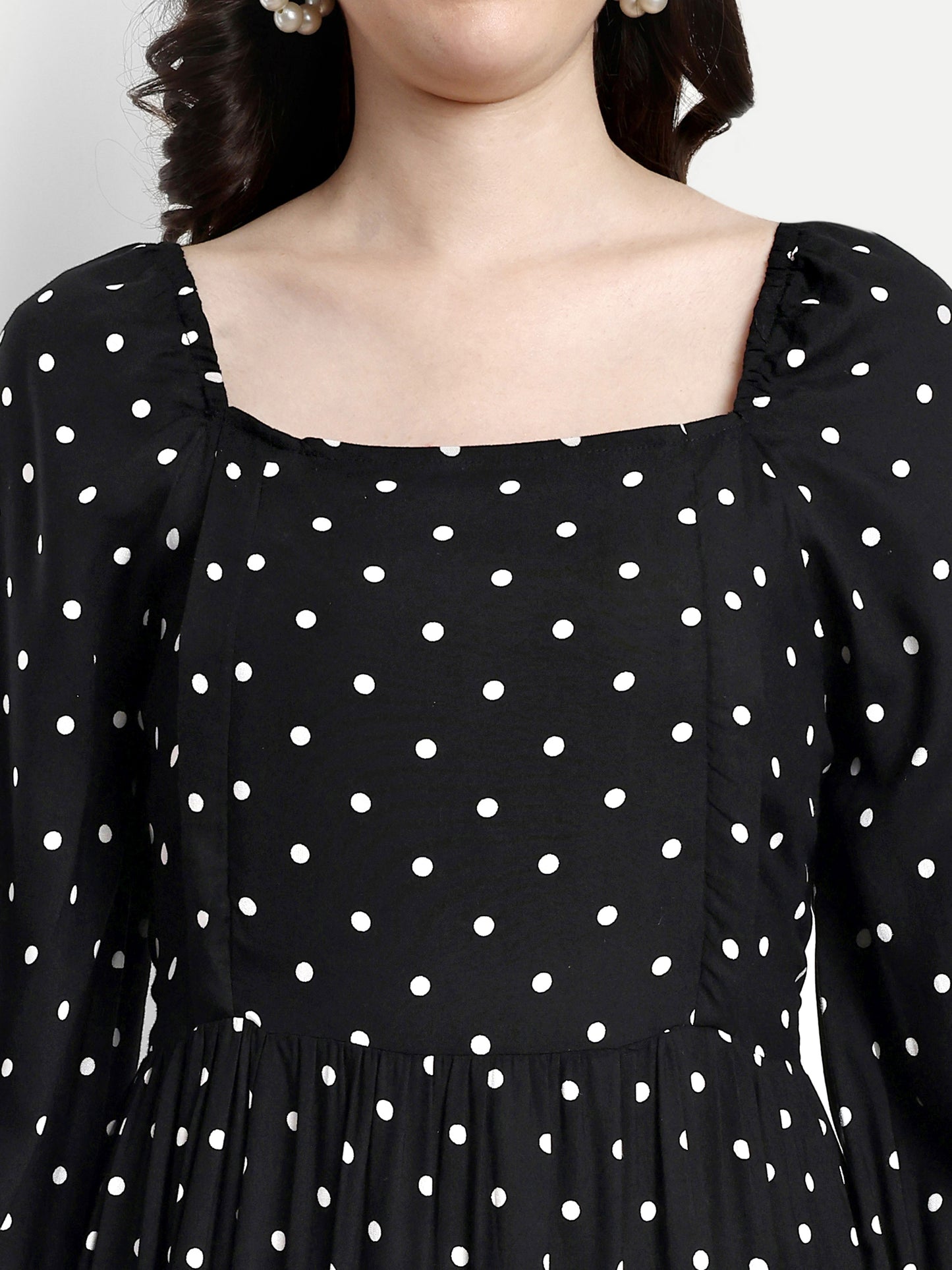 Polka Dot Print Maternity Cotton Dress