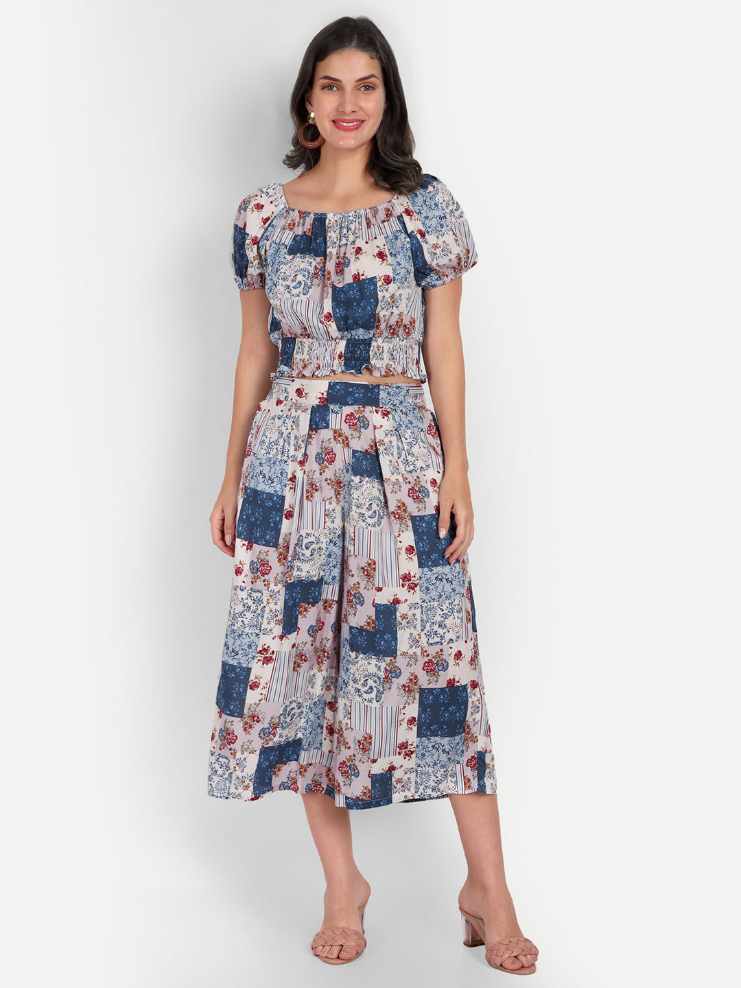 Floral Printed Crop Top & Palazzo