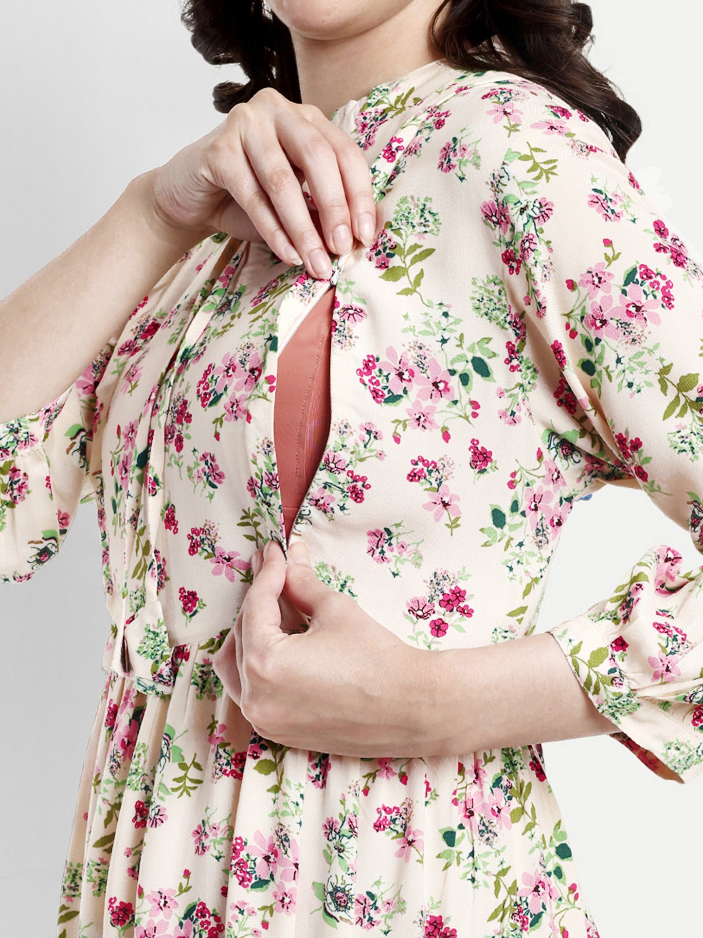 Floral Maternity Midi Dress