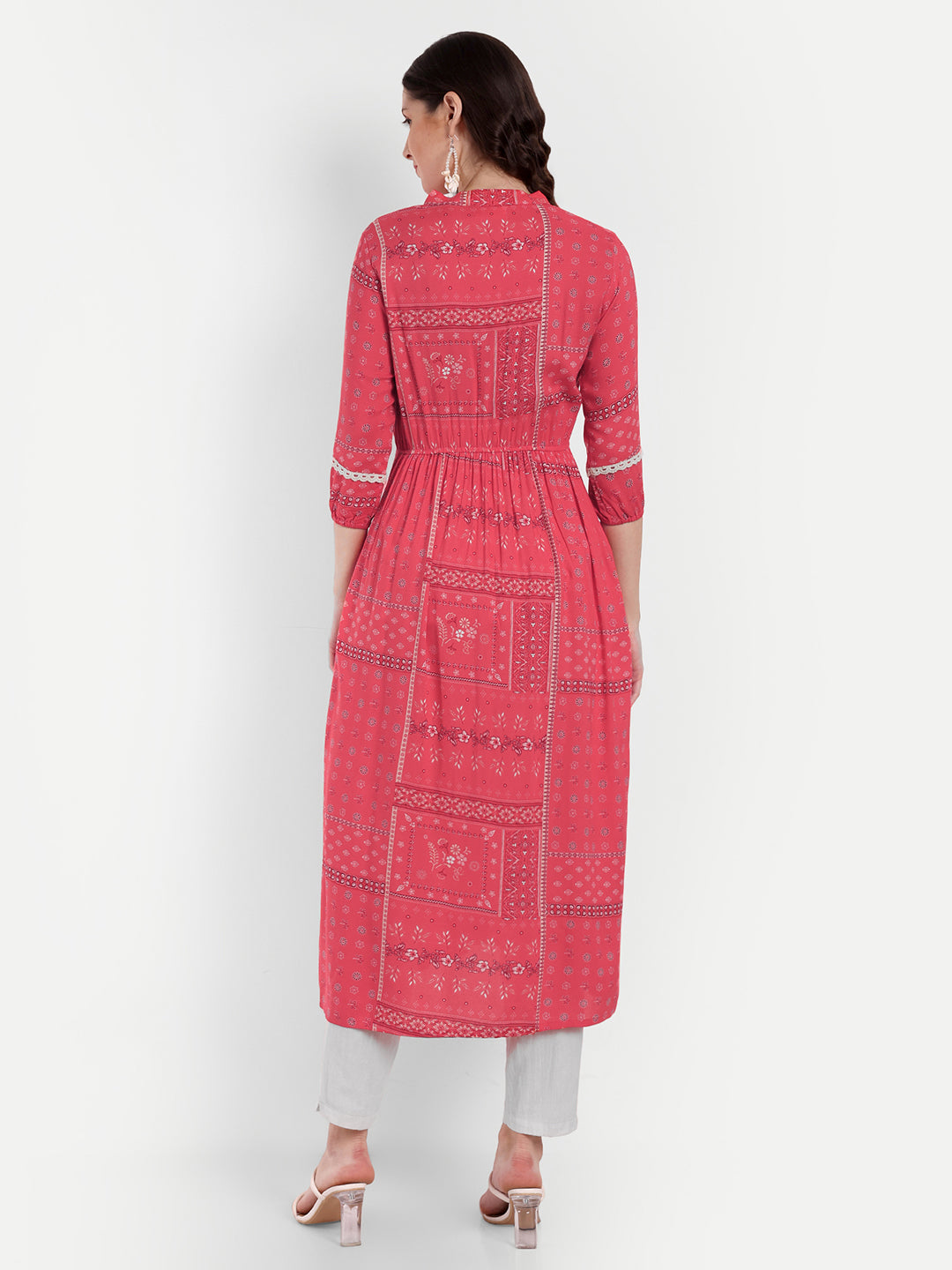 Ethnic Printed Cotton Maternity Feeding Straight Kurta