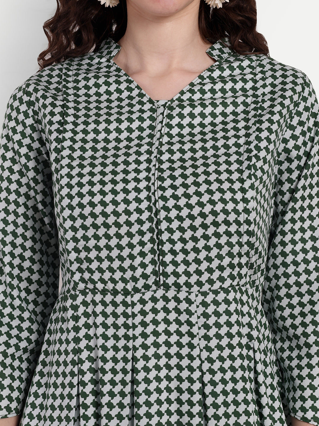 Checked Cotton Maternity Feeding A-Line Kurta