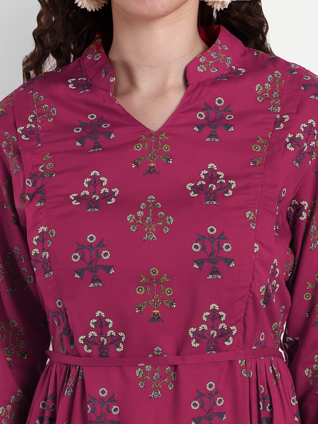 Ethnic Motifs Printed Cotton Maternity Feeding A-Line Kurta