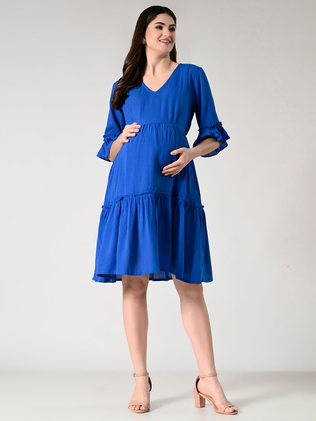 Women Blue maternity dress