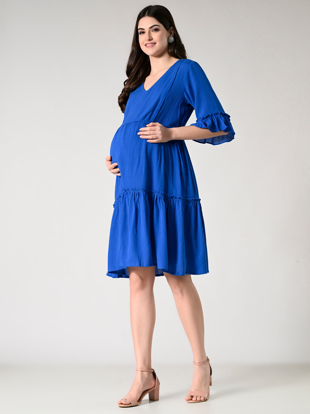 Women Blue maternity dress