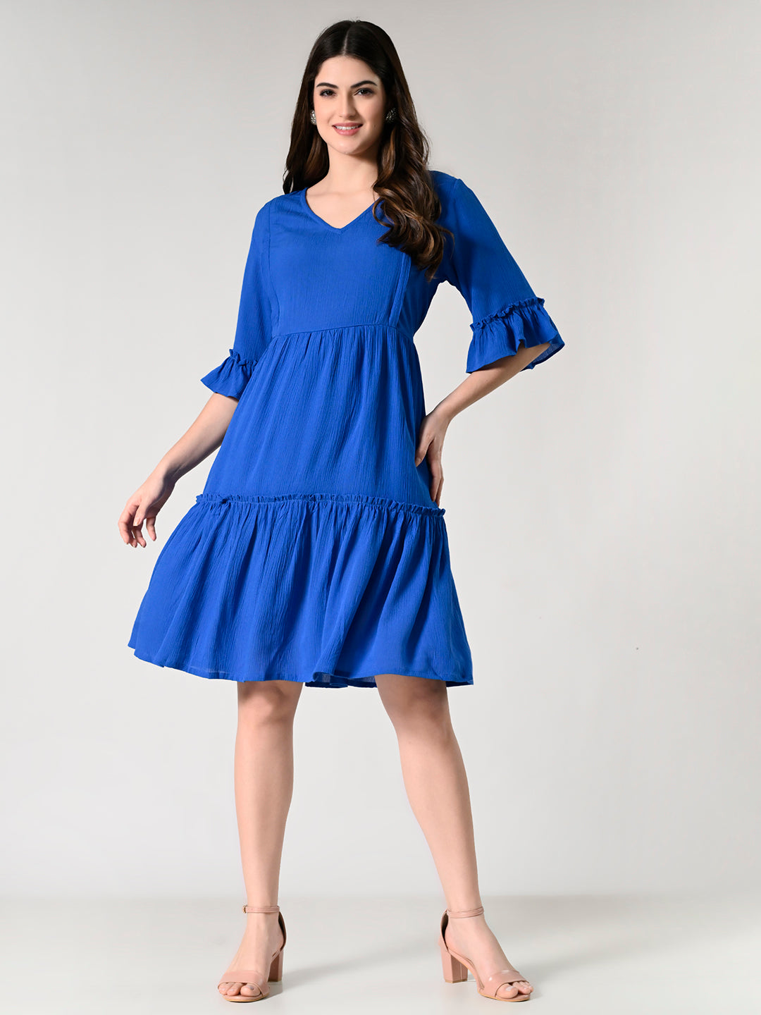 Women Blue maternity dress