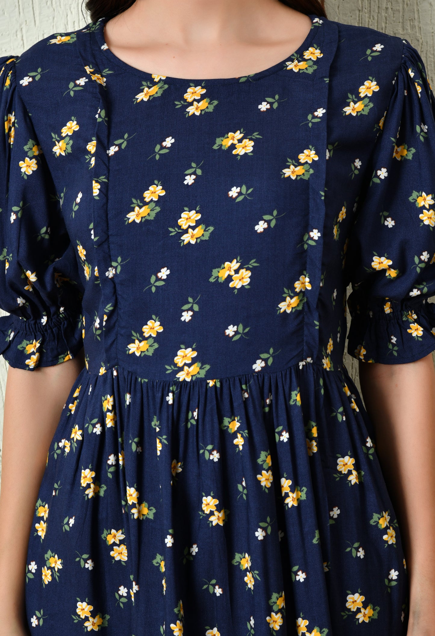 Blue Maternity Midi Dress