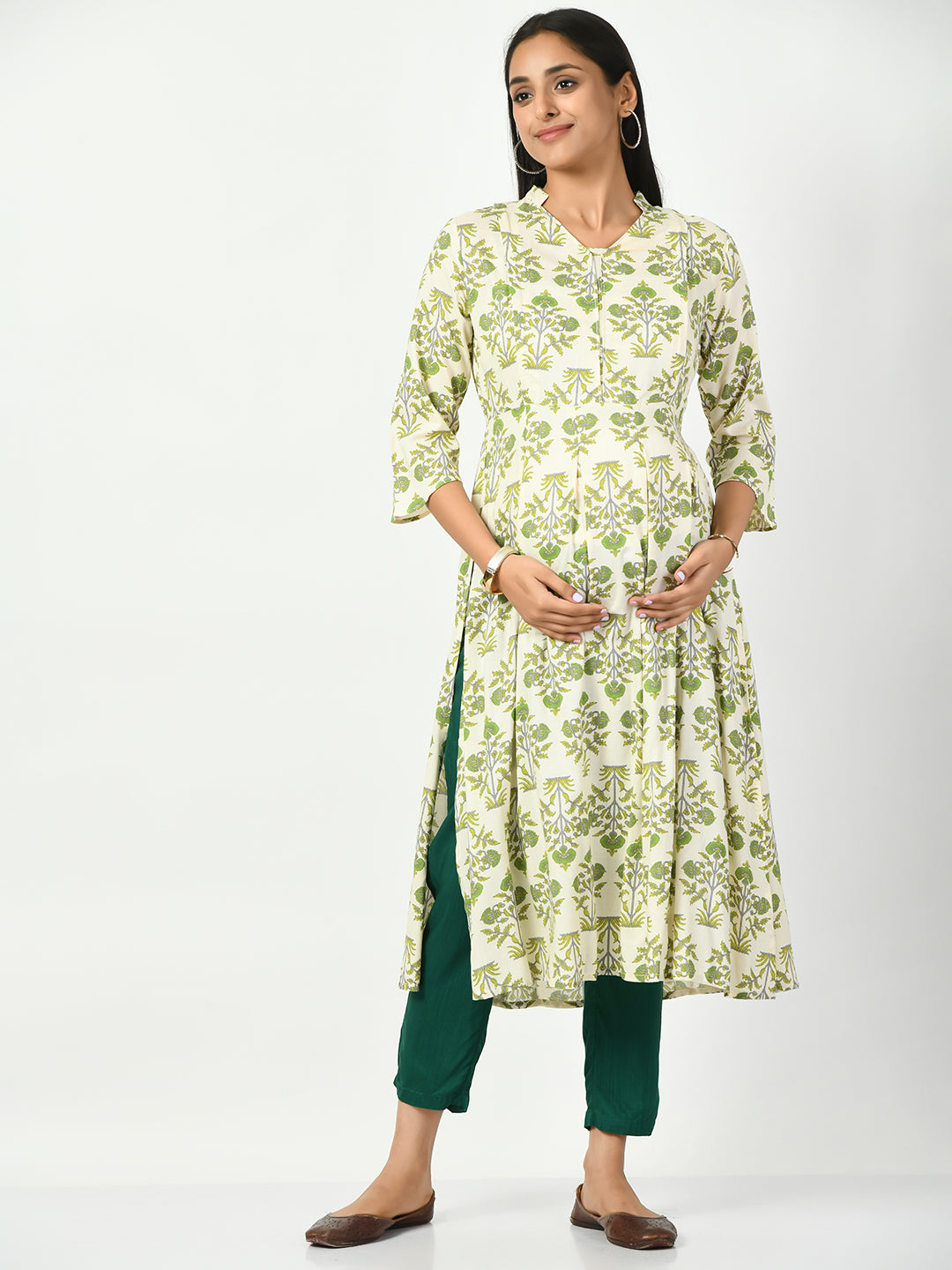 Floral Printed Cotton Maternity Kurta