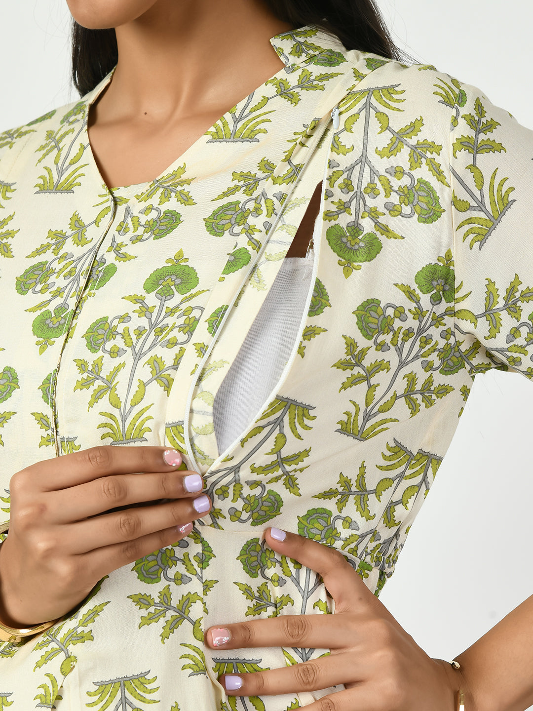 Floral Printed Cotton Maternity Kurta