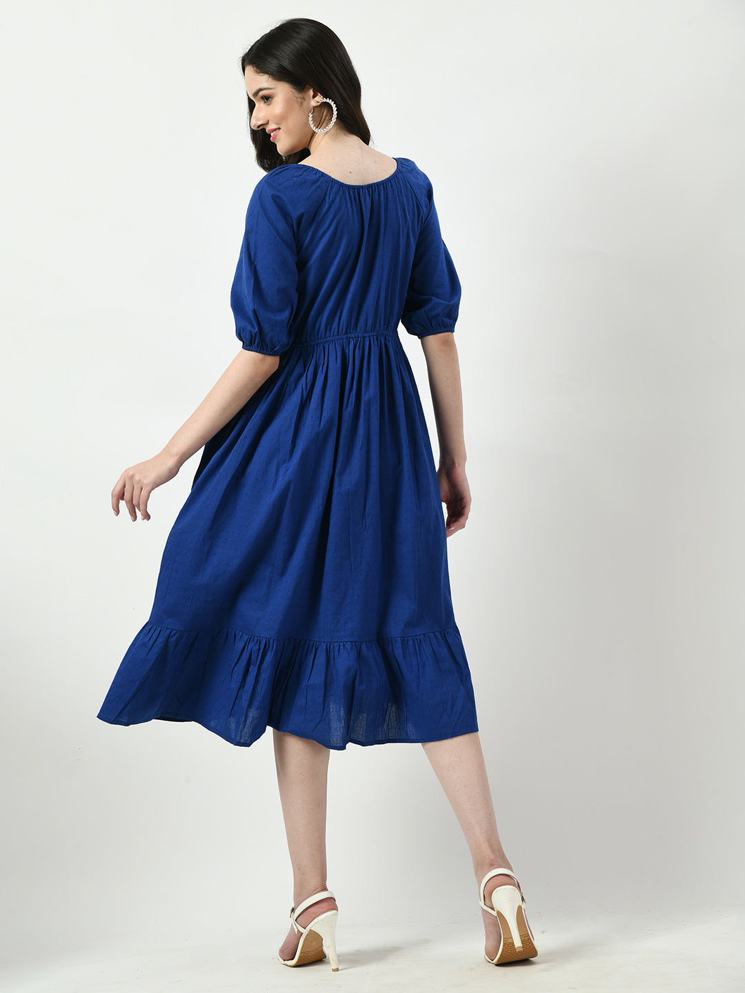 Maternity Cotton Fit & Flare Midi Dress