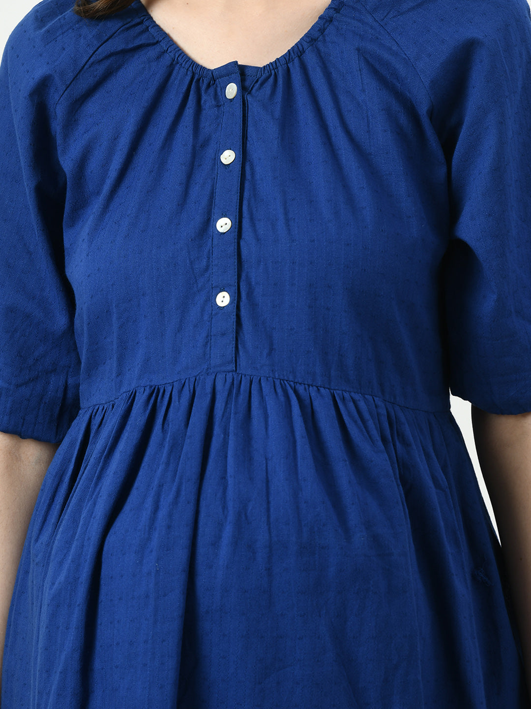 Maternity Cotton Fit & Flare Midi Dress