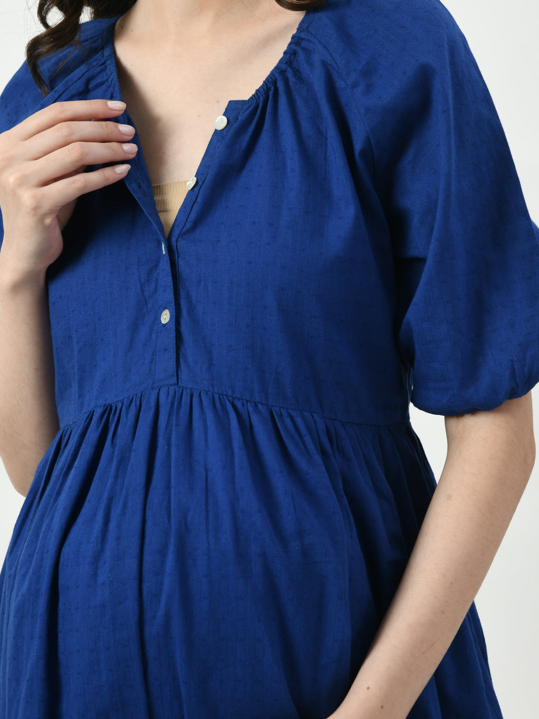 Maternity Cotton Fit & Flare Midi Dress