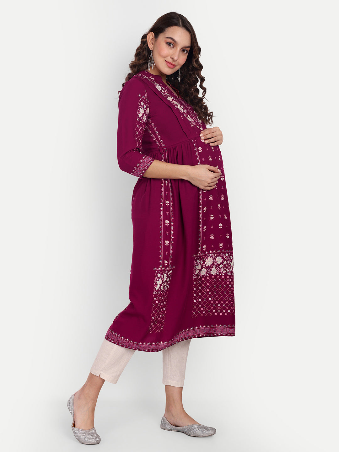 Ethnic Motifs Printed Maternity Kurta