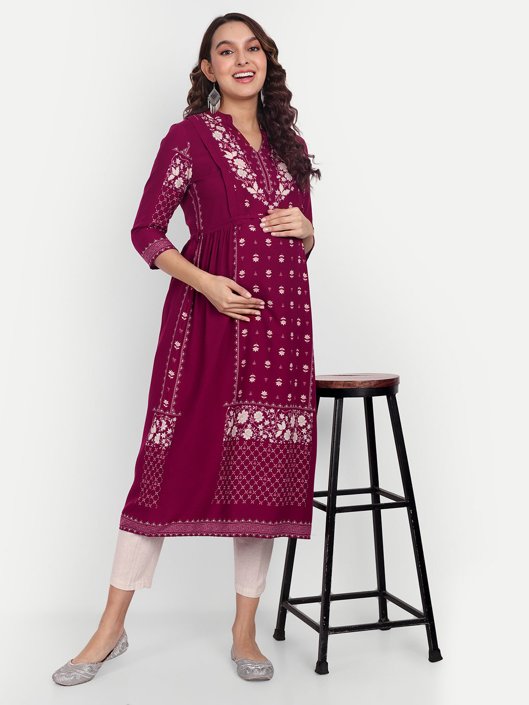 Ethnic Motifs Printed Maternity Kurta
