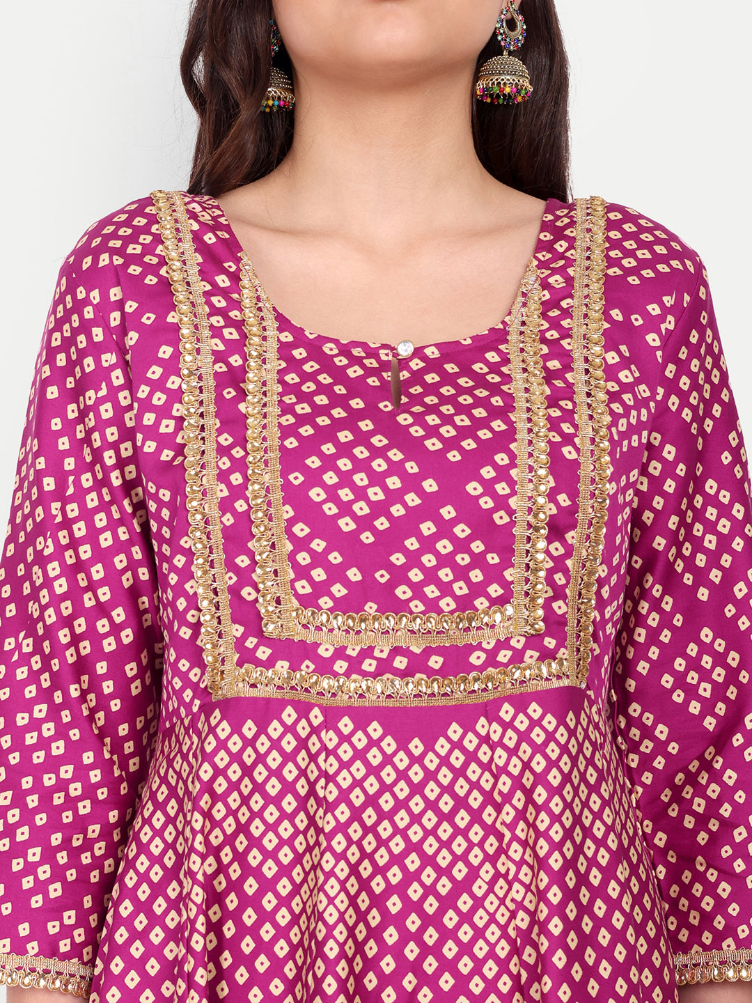 Bandhani Printed Cotton Maternity Kurta