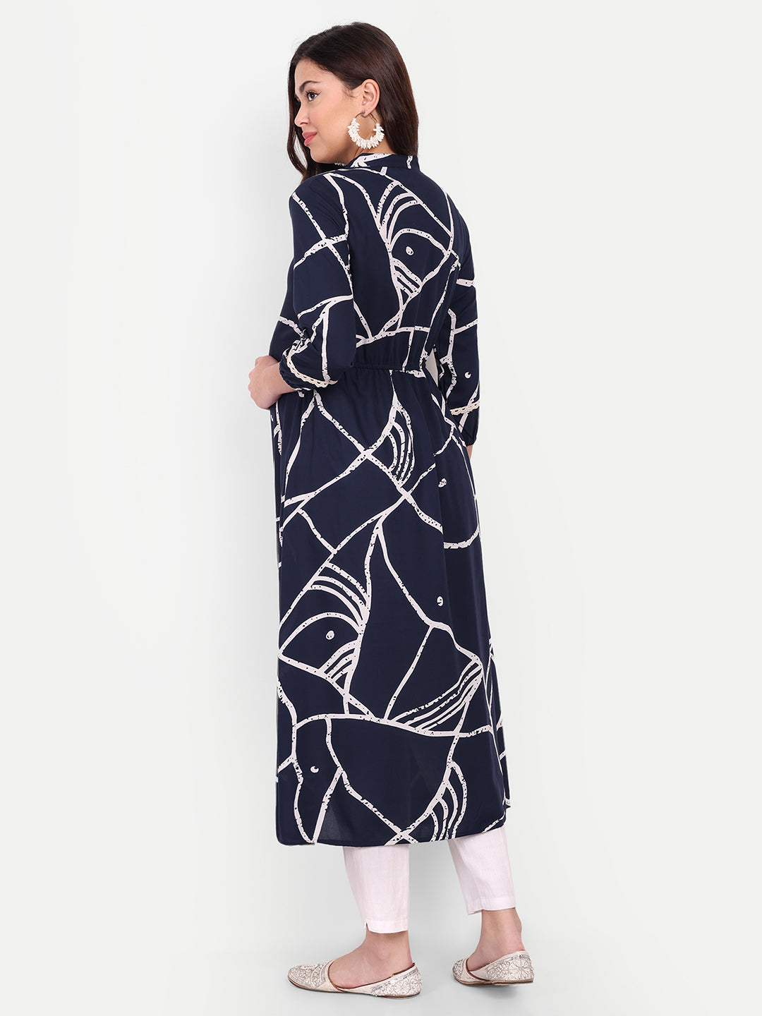 Abstract Printed Maternity Anarkali Kurta