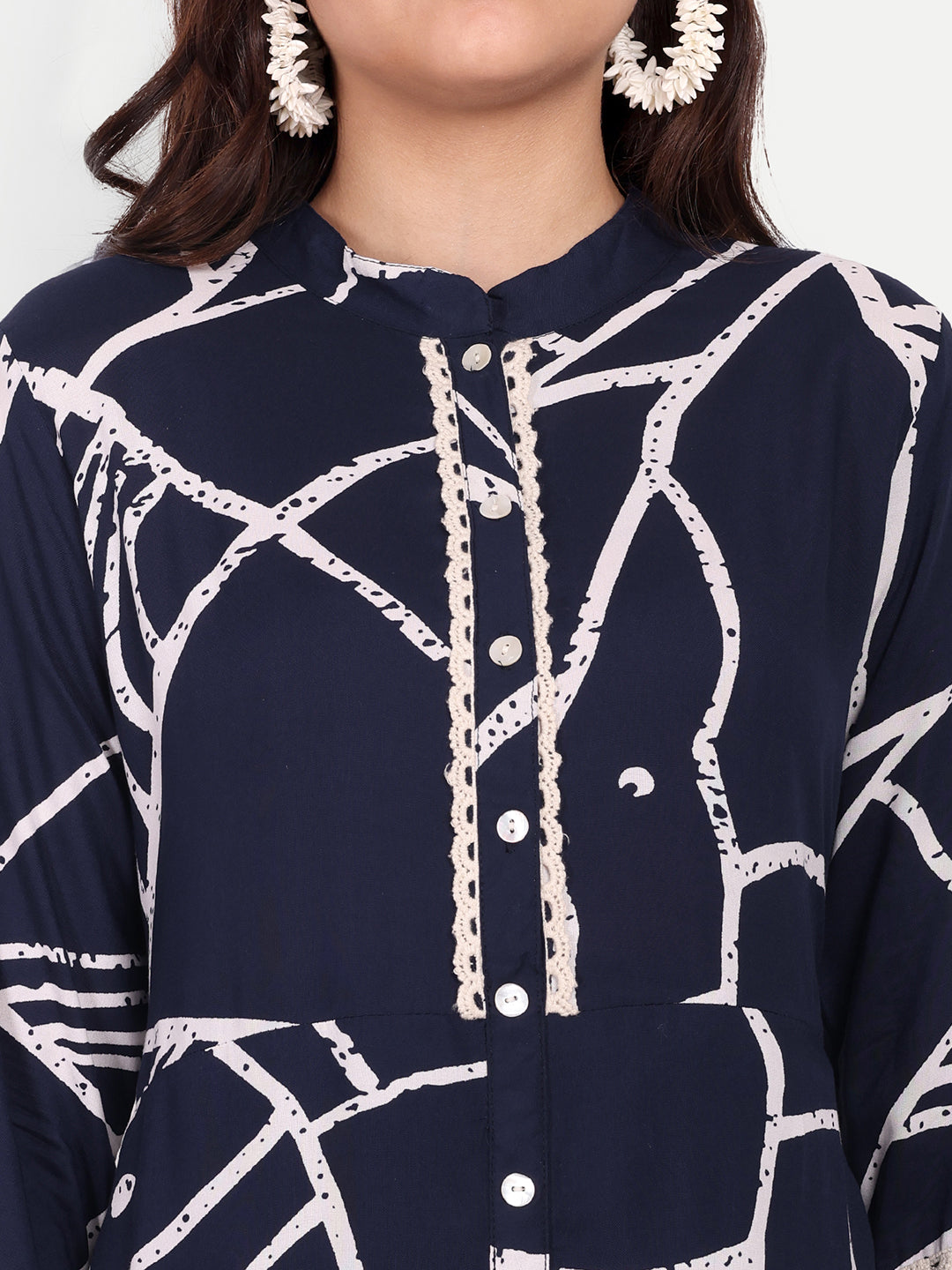 Abstract Printed Maternity Anarkali Kurta