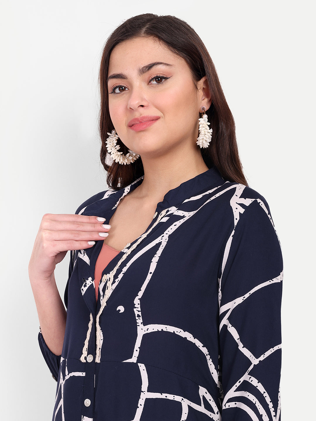 Abstract Printed Maternity Anarkali Kurta