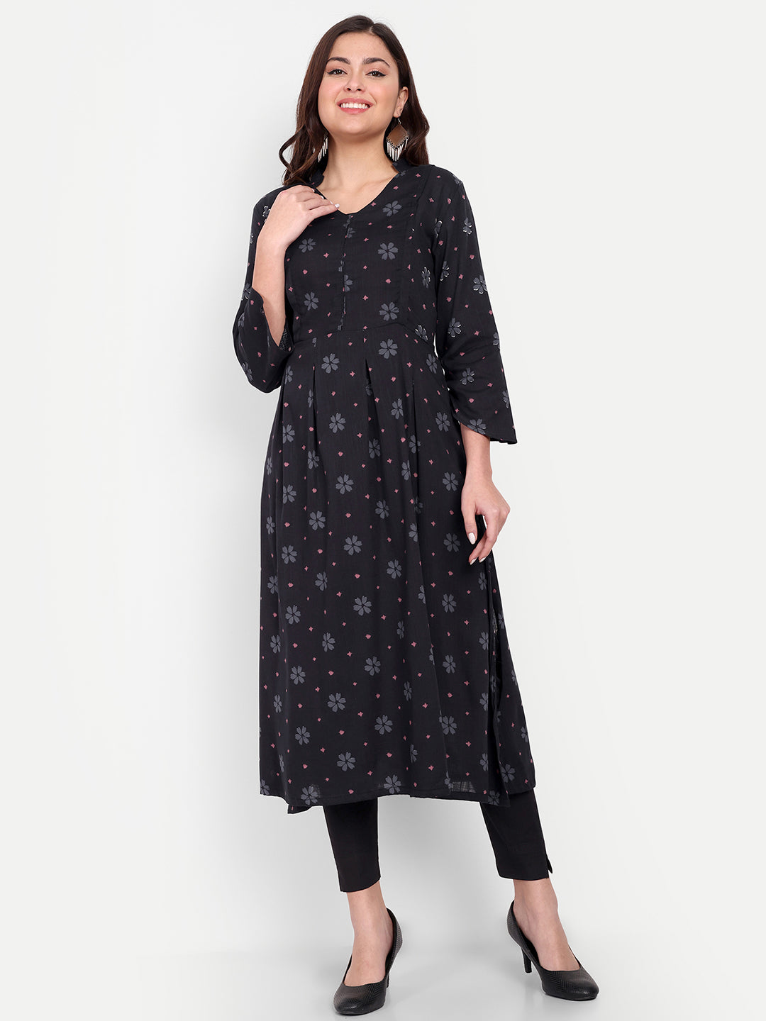 Floral Printed Pure Cotton Maternity Kurta