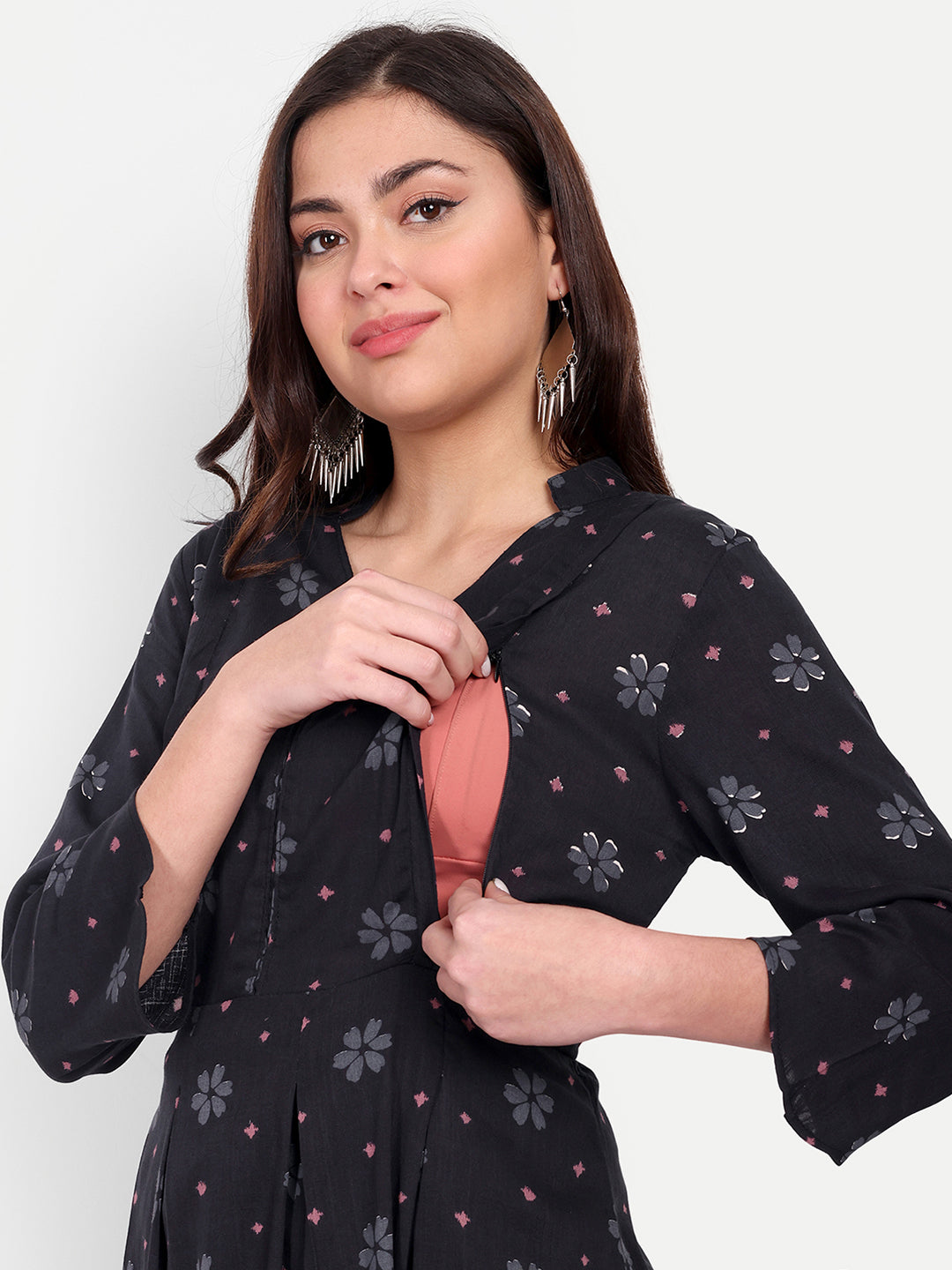 Floral Printed Pure Cotton Maternity Kurta