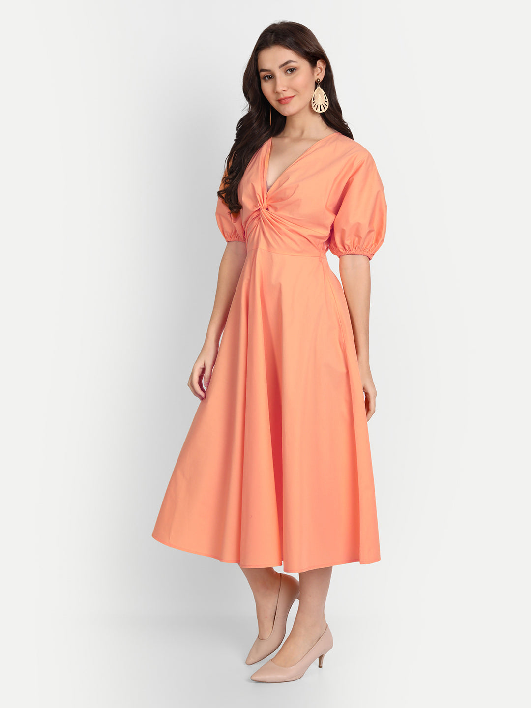 Cotton Midi Knot Dress