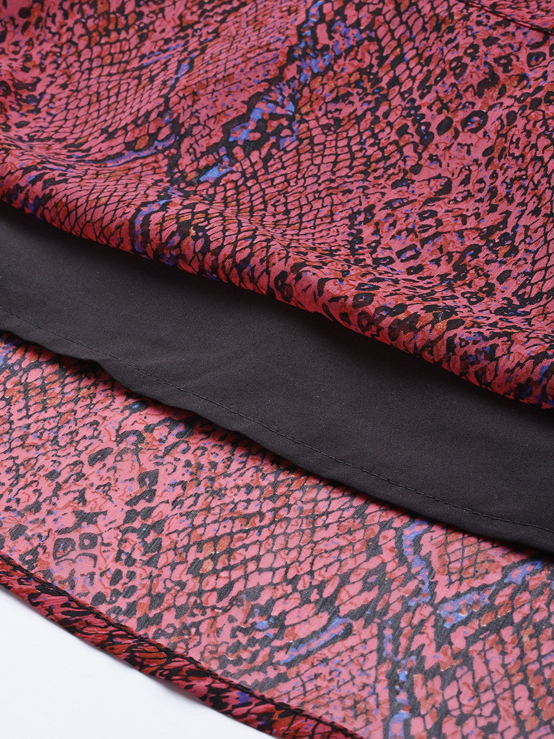 Pink & Red Animal Layered Midi Dress