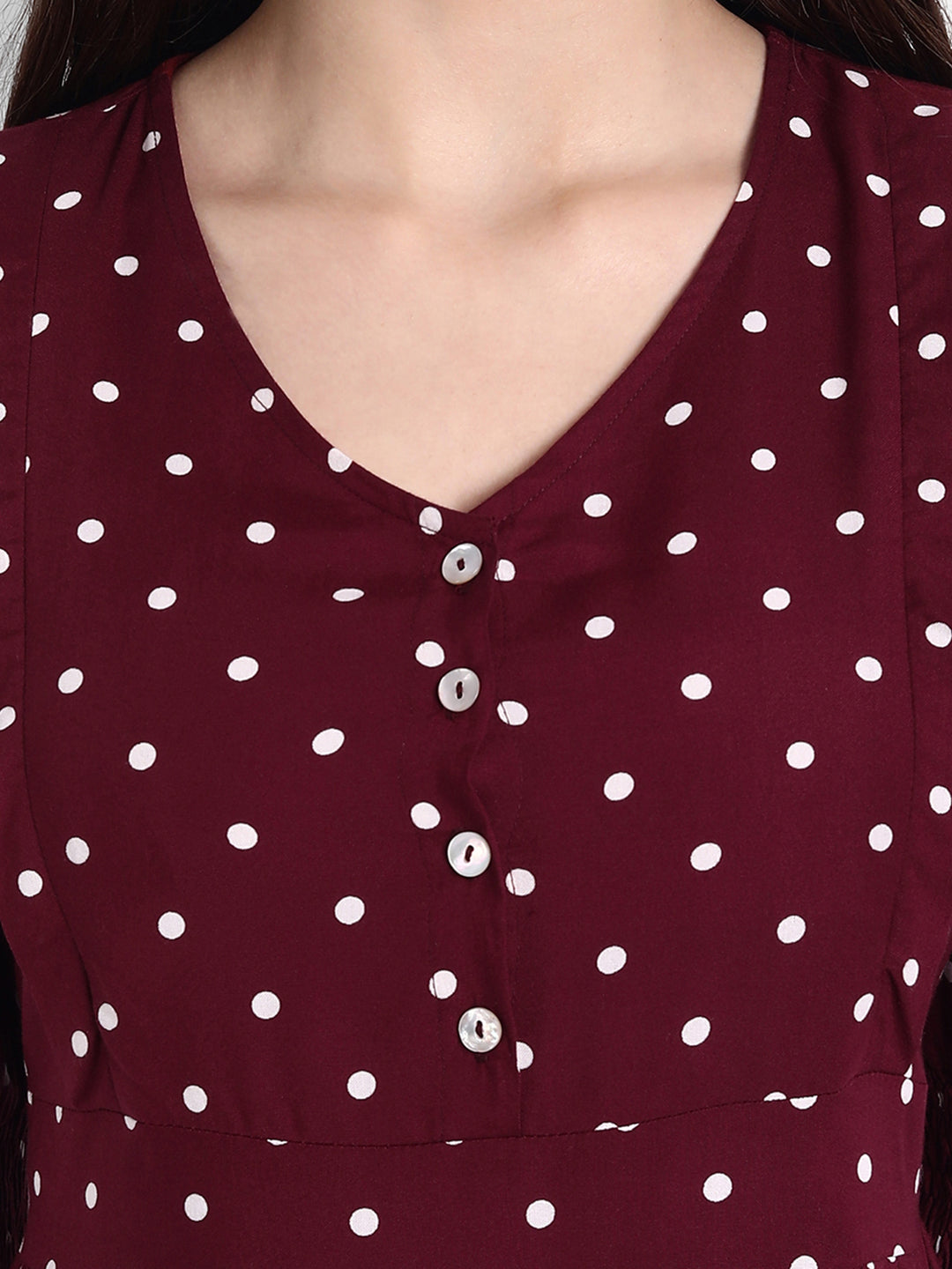 Aaruvi Ruchi Verma Maroon Maternity Midi Dress