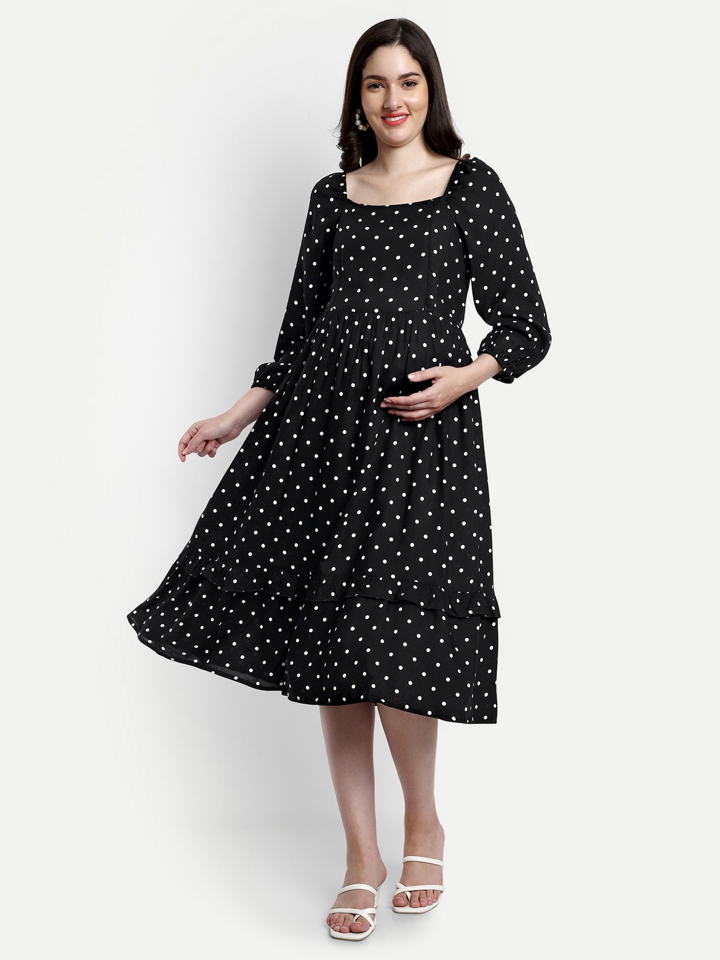 Polka Dot Print Maternity dress