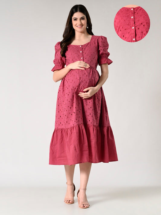 Maroon Maternity Dress