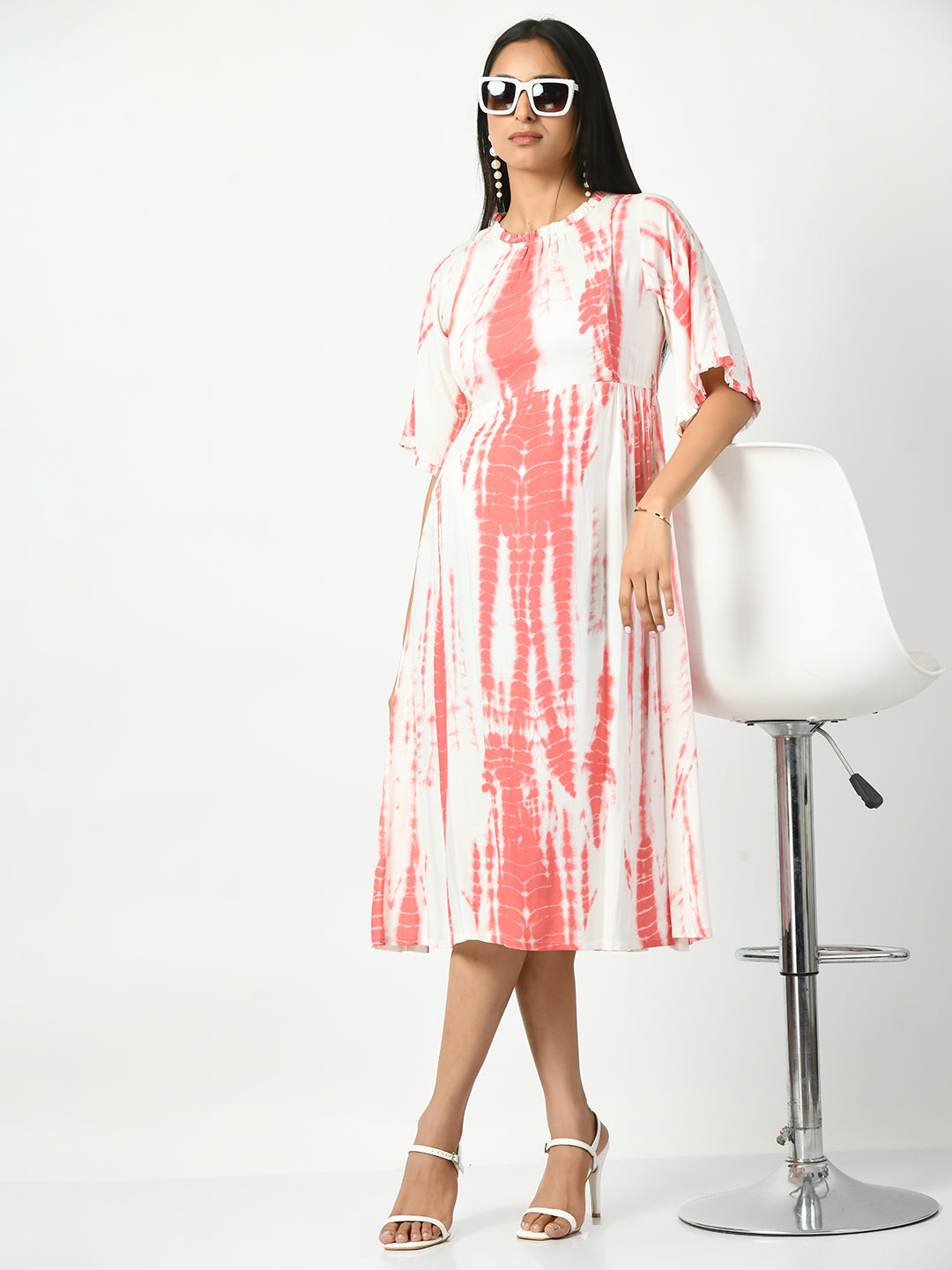 Tie And Dye Fit & Flare Maternity Midi Dress
