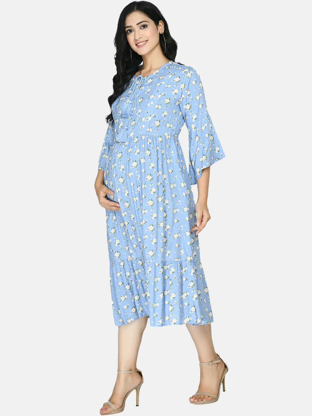 Bottle Green Polka Maternity & Nursing Front Zip Dress | Indian maternity  wear, Maternity dresses, Feeding dresses